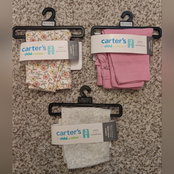 Carter's Other - 3 NWT Carters Newborn Pants Floral Purple Ruffle Grey